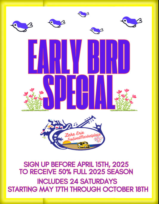 EARLY BIRD SPECIAL 50% OFF IF SPOT PAID IN FULL BEFORE APRIL 15th, 2025